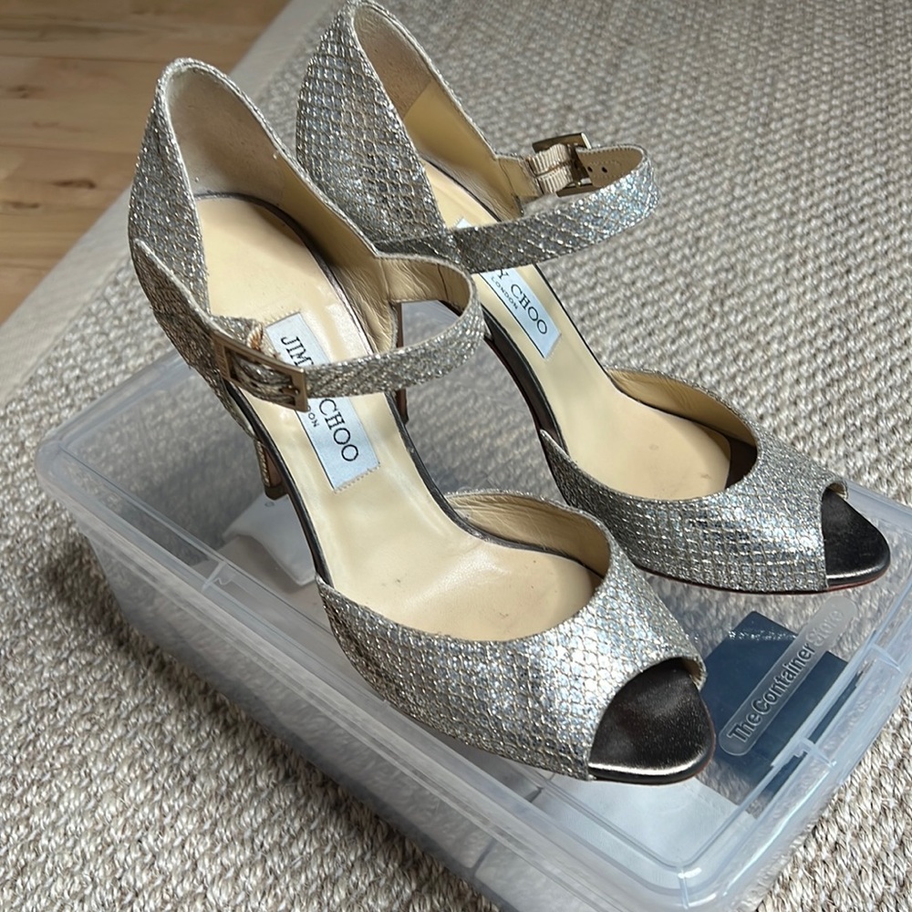 Jimmy Choo Women's Metallic Lace Glitter Mary Jane Pumps - 39